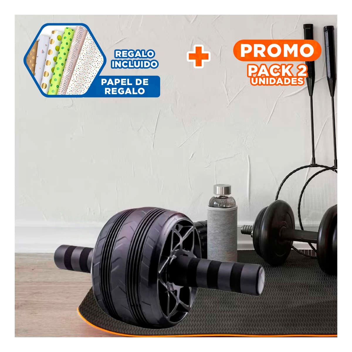 PACK2 RULO PARA TONIFICAR ABDOMEN Y BRAZOS EN CASA NEGRO Y+PAPEL REGALO - 1