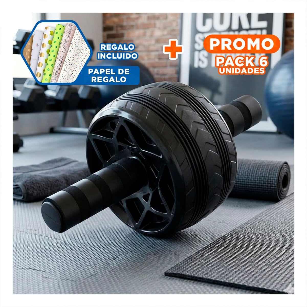 PACK6 ROTOR CON ASAS SUAVES PARA ENTRENAMIENTO DIARIO Y CORE NEGRO Y+PAPEL REGALO - 1
