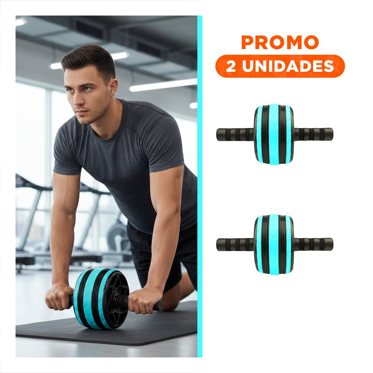 PACK2 RULO PARA CORE FIRME Y ABDOMEN TONIFICADO CON EJERCICIOS DIARIOS CELESTE - 1