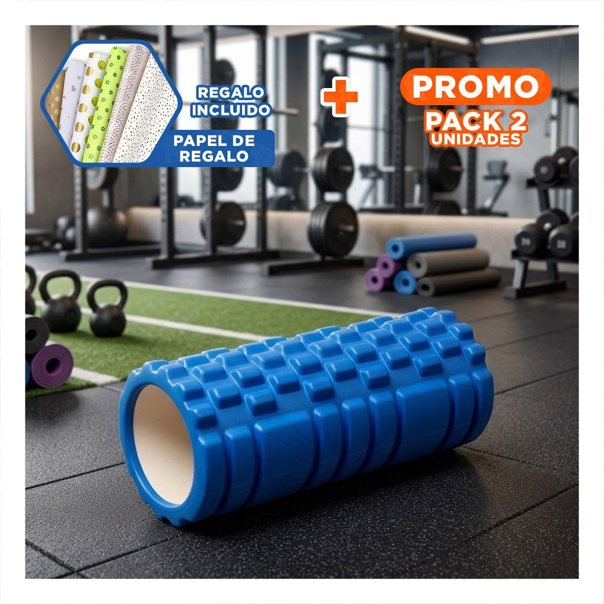 PACK2 ENTRENADOR MUSCULAR PARA TONIFICACION Y ESTIRAMIENTO 33X15CM AZUL Y+PAPEL REGALO - 1