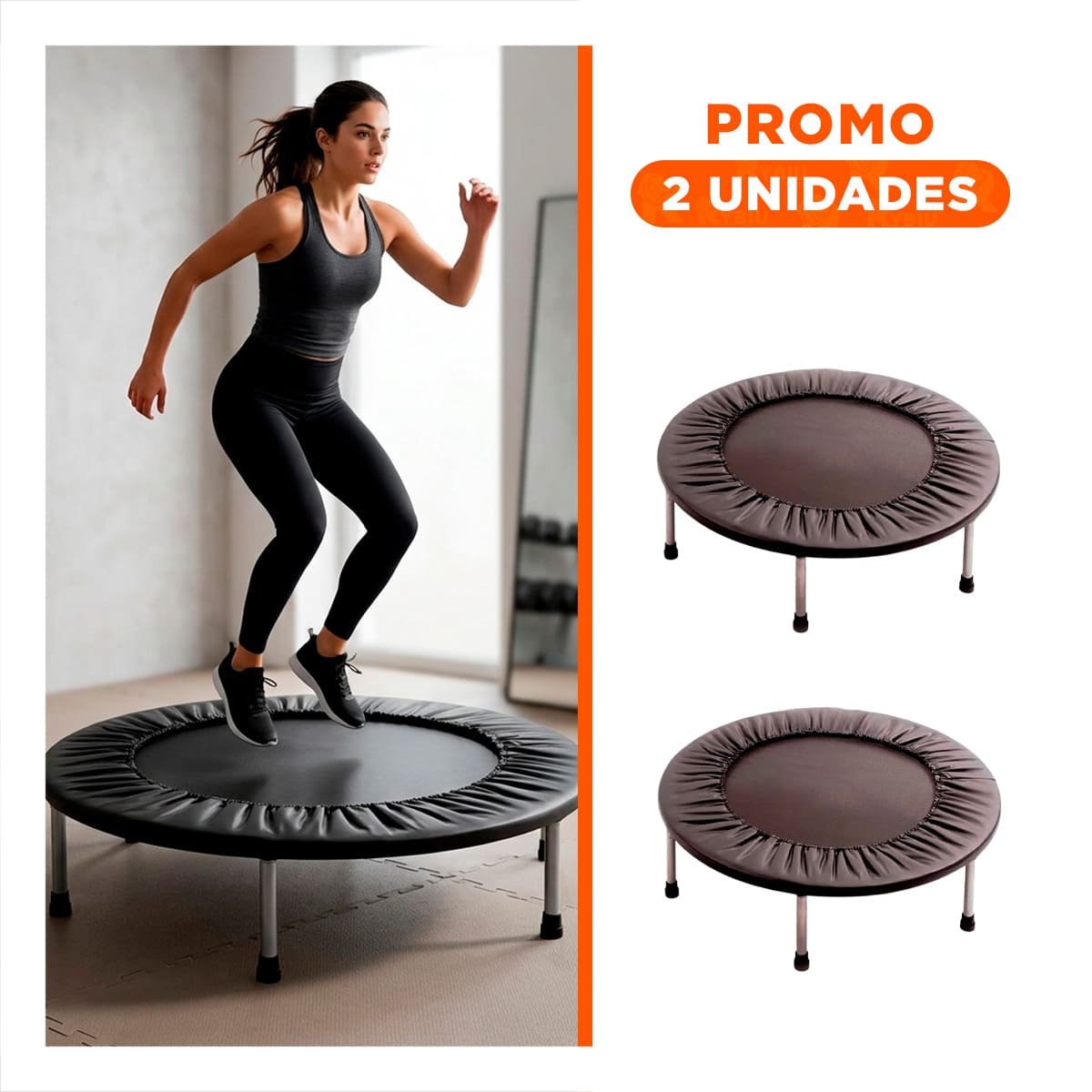 PACK2 REBOTADOR TALLA M COLOR NEGRO PARA CARDIO INTENSO EN CASA - 1
