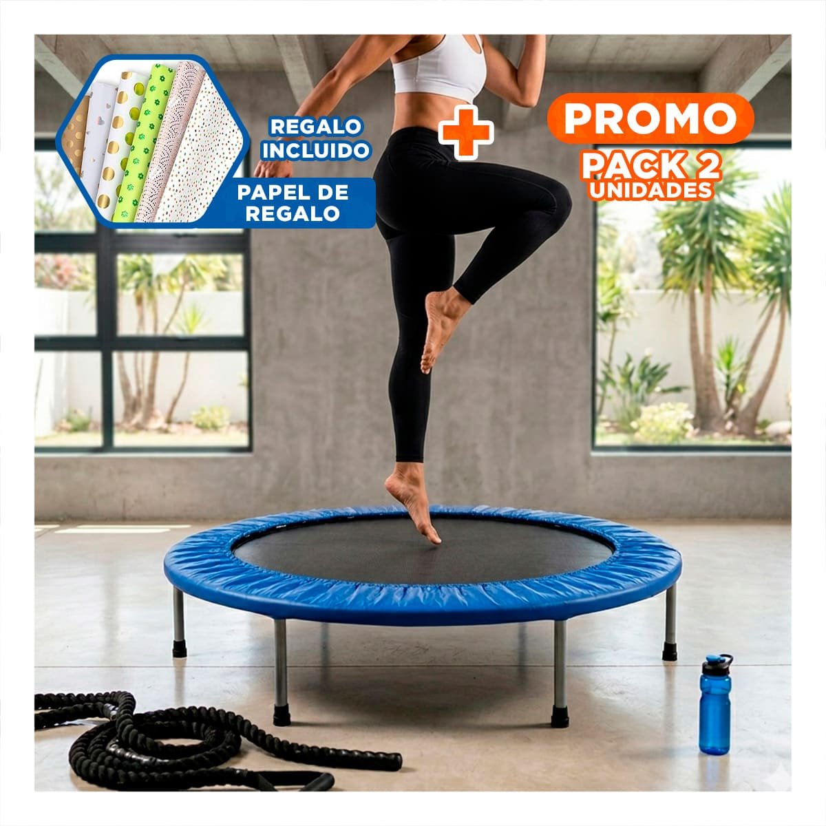 PACK2 COLOR AZUL BASE DEPORTIVA TALLA M PARA ENTRENAMIENTO ACTIVO Y+PAPEL REGALO - 1