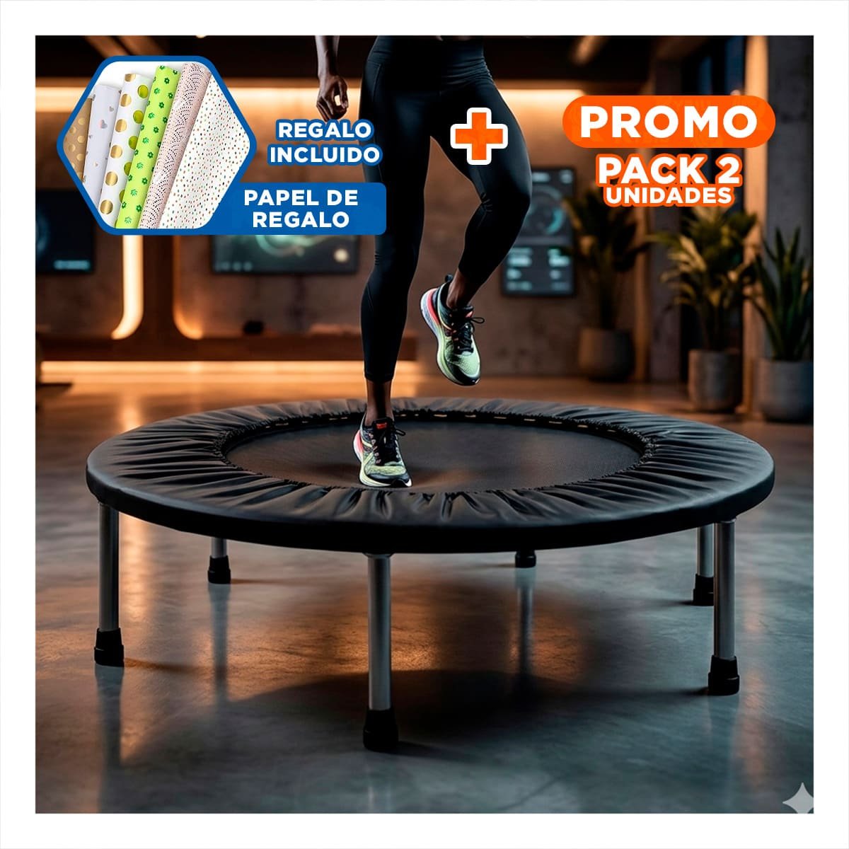 PACK2 COLOR NEGRO REBOTADOR FITNESS TALLA M PARA ENTRENAMIENTO ACTIVO Y+PAPEL REGALO - 1