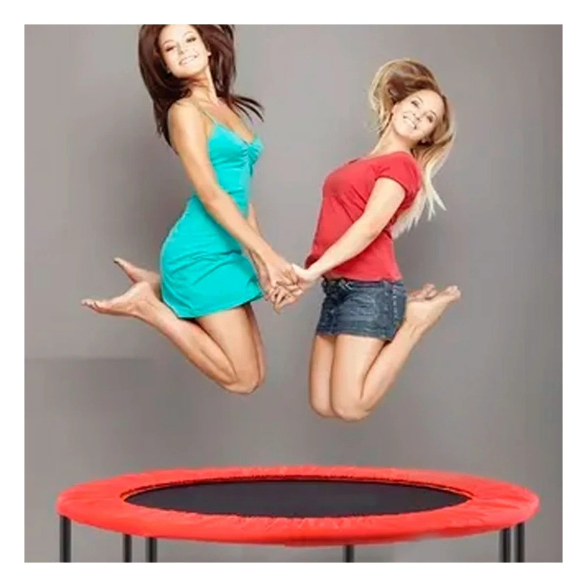 PACK2 MINI TRAMPOLIN TALLA S ROJO PARA ACTIVIDAD FISICA EJERCICIOS Y USO SEGURO Y+PAPEL REGALO - 2