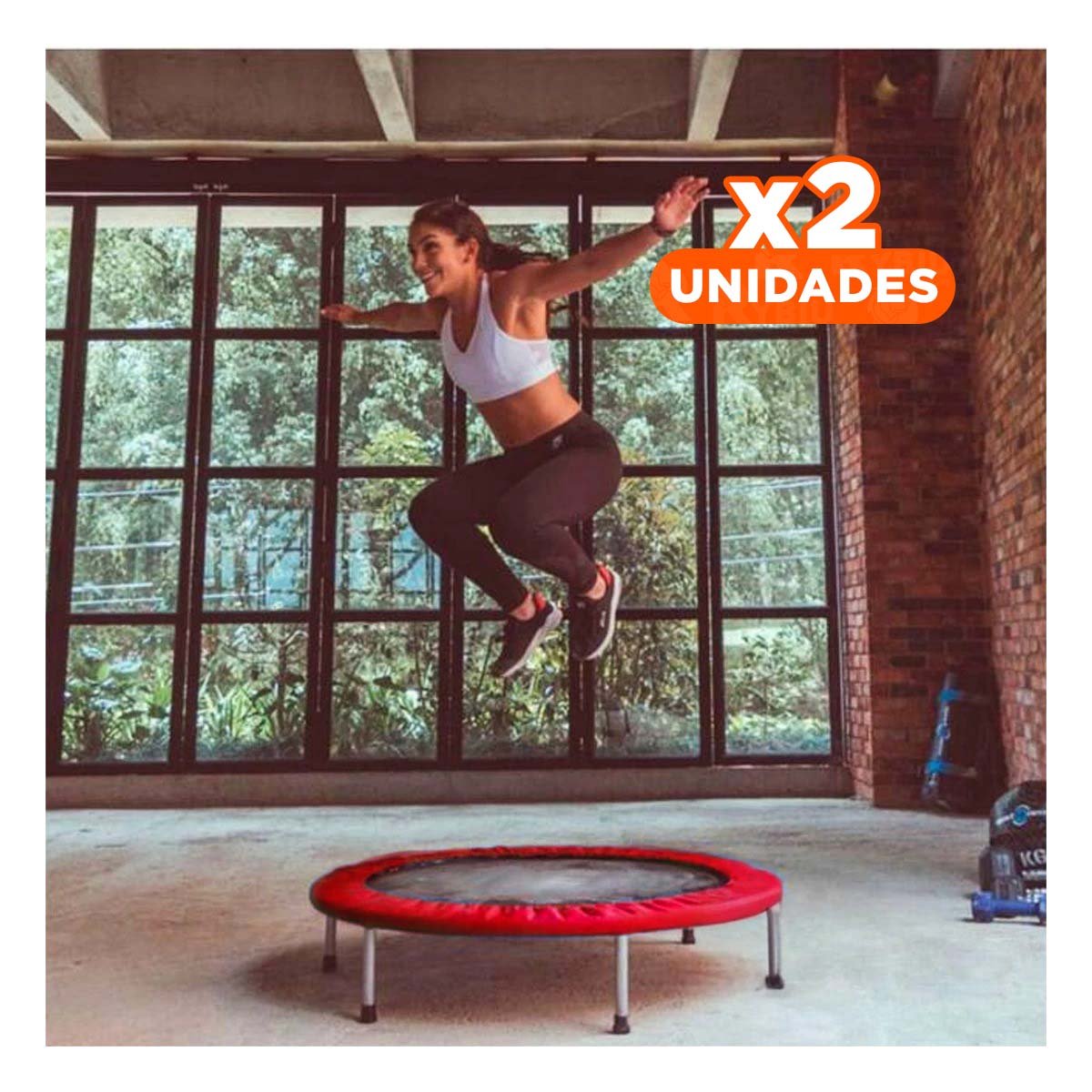 PACK2 FITNESS TRAMPOLIN TALLA S ROJO CON BASE FIRME MATERIAL RESISTENTE Y+REGALO STICKER - 1
