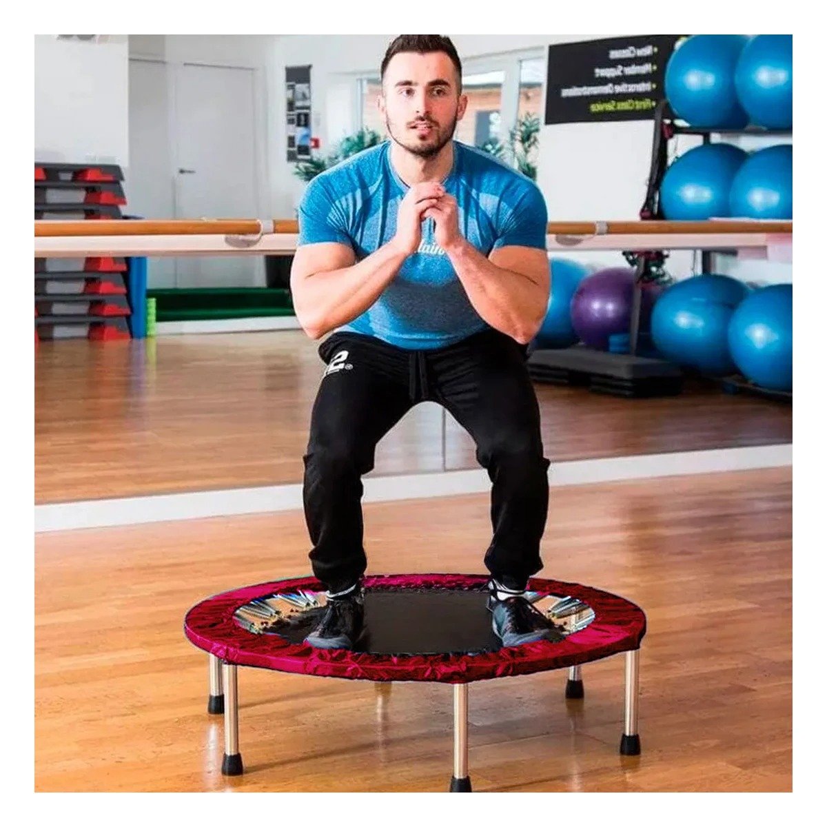 PACK2 FITNESS TRAMPOLIN TALLA S ROJO CON BASE FIRME MATERIAL RESISTENTE Y+REGALO STICKER - 5