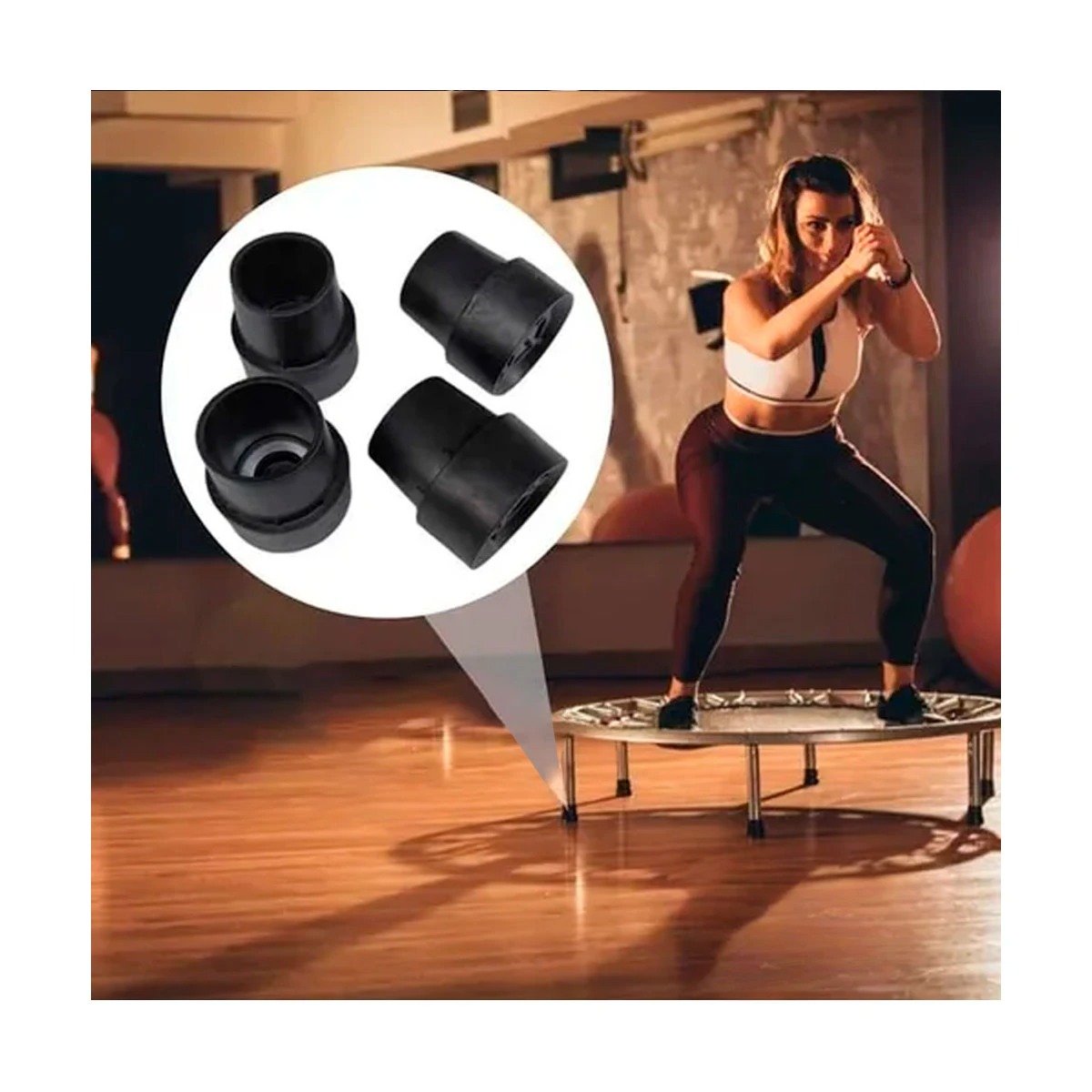 PACK2 MINI TRAMPOLIN TALLA S NEGRO PARA ACTIVIDAD EJERCICIOS Y USO SEGURO Y+PAPEL REGALO - 2
