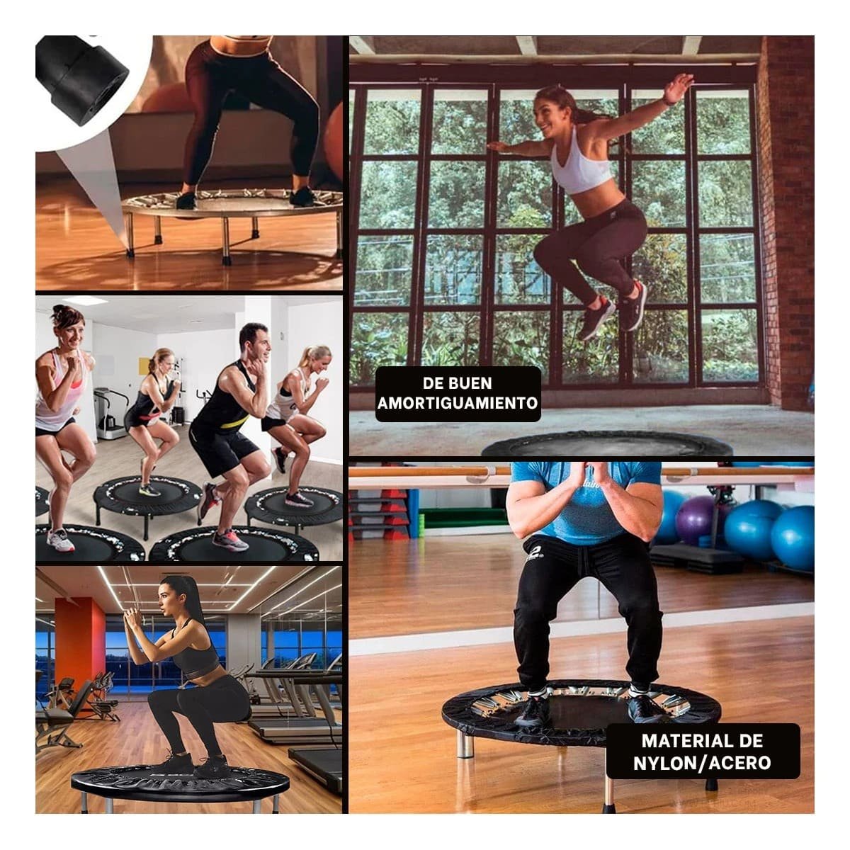 PACK2 MINI TRAMPOLIN TALLA S NEGRO PARA ACTIVIDAD EJERCICIOS Y USO SEGURO Y+PAPEL REGALO - 3