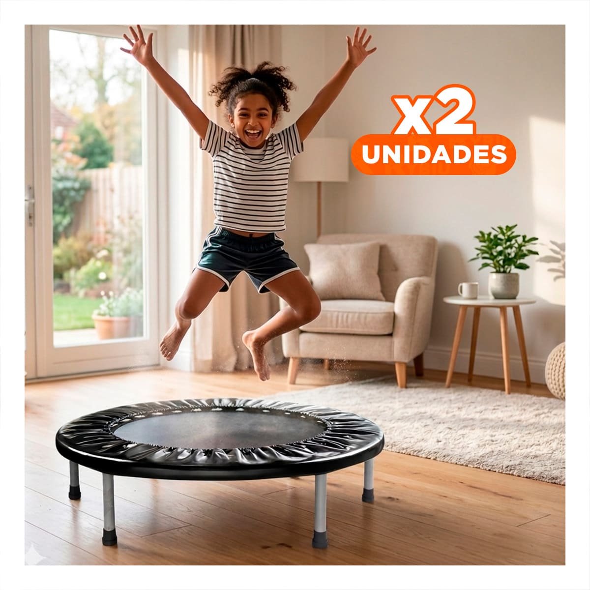 PACK2 FITNESS TRAMPOLIN TALLA S NEGRO IDEAL PARA SALTOS Y ACTIVIDAD DIARIA Y+REGALO STICKER - 1