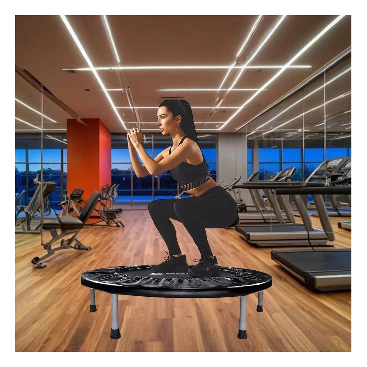 PACK2 FITNESS TRAMPOLIN TALLA S NEGRO IDEAL PARA SALTOS Y ACTIVIDAD DIARIA Y+REGALO STICKER - 3