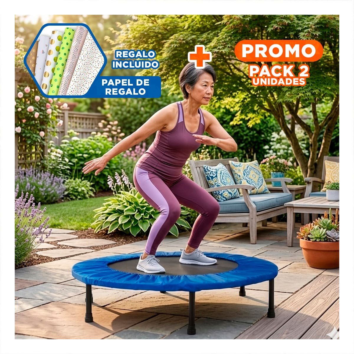 PACK2 MODULO COMPACTO TALLA S EN AZUL PARA RUTINAS DE EJERCICIO EN EL HOGAR Y+PAPEL REGALO - 1