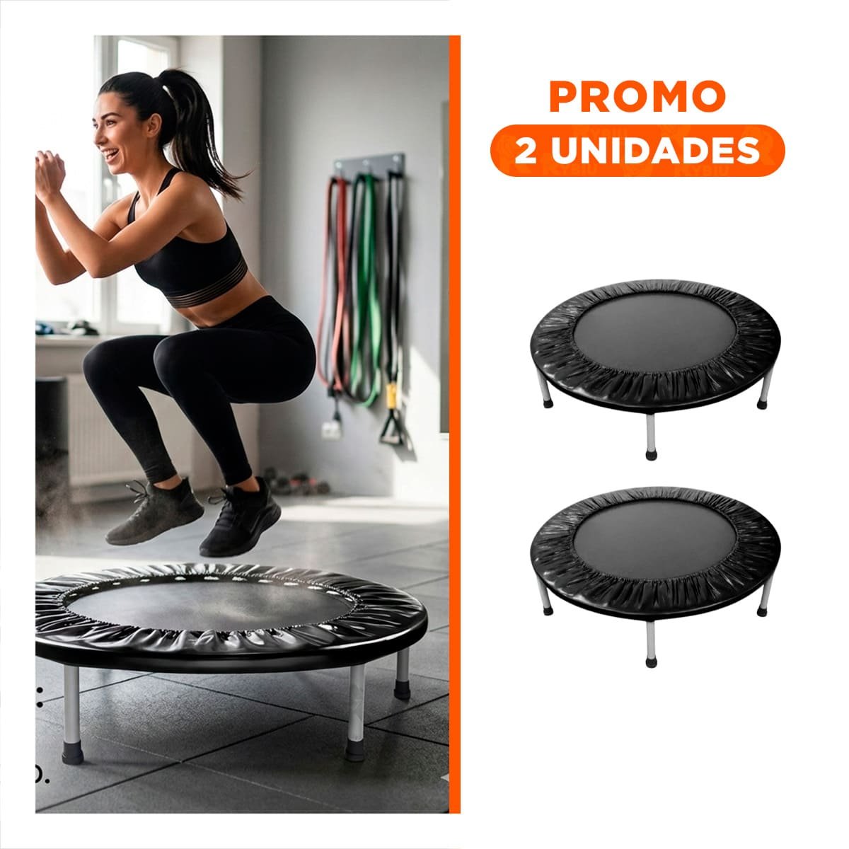 PACK2 TRAMPOLIN TALLA S NEGRO PERFECTO PARA RECREACION Y SALTOS DIVERTIDOS - 1