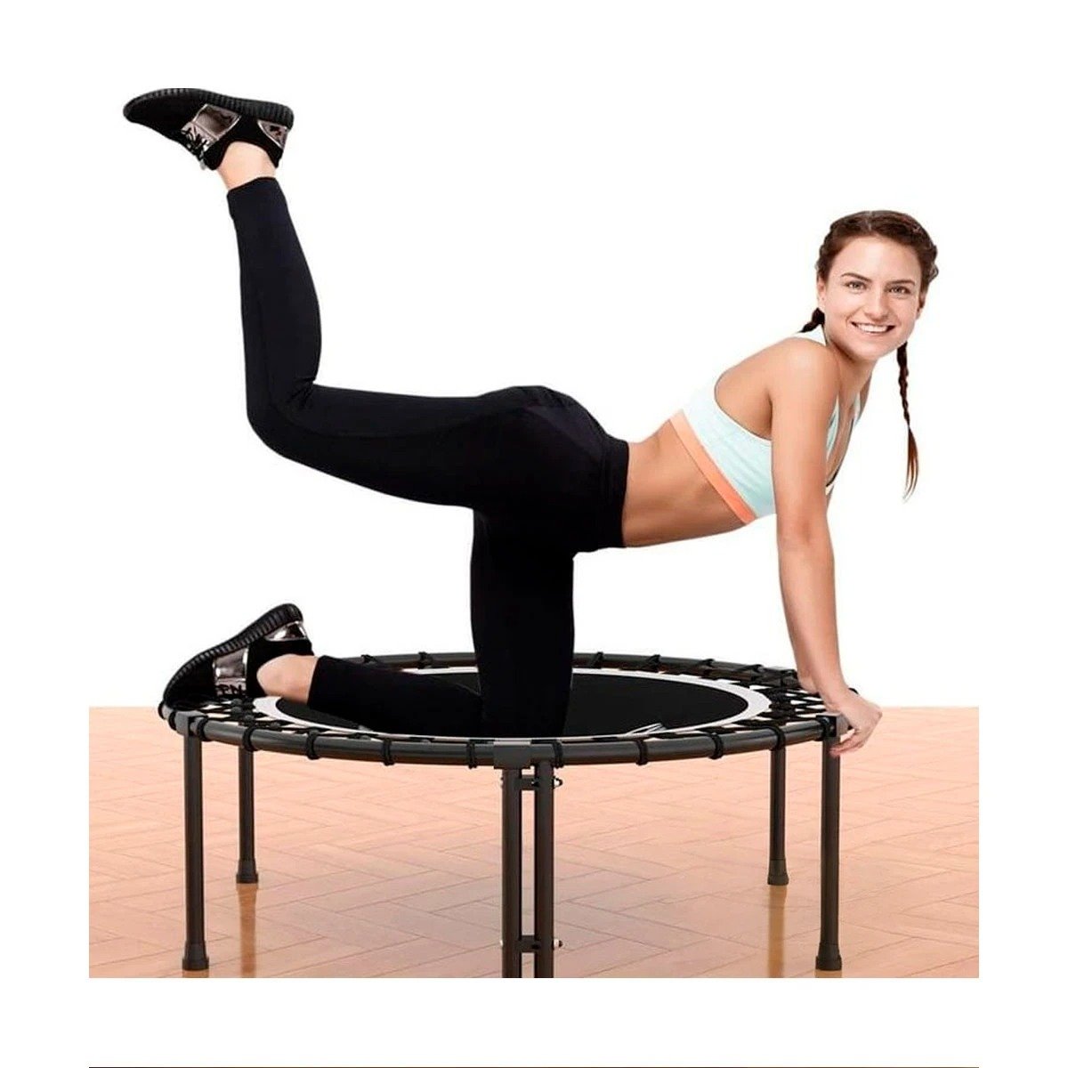 PACK2 TRAMPOLIN TALLA S NEGRO PERFECTO PARA RECREACION Y SALTOS DIVERTIDOS - 5