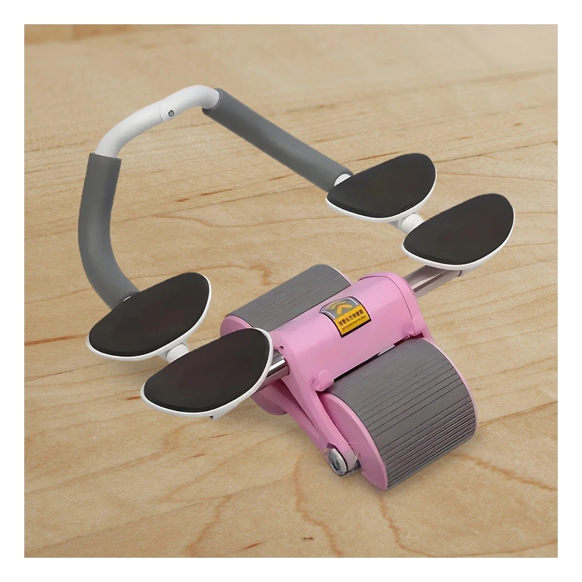 PACK4 RUEDA DE EJERCICIO 2 EN 1 CON TABLERO ANALOGICO ROSADO PARA FITNESS Y+REGALO STICKER - 5