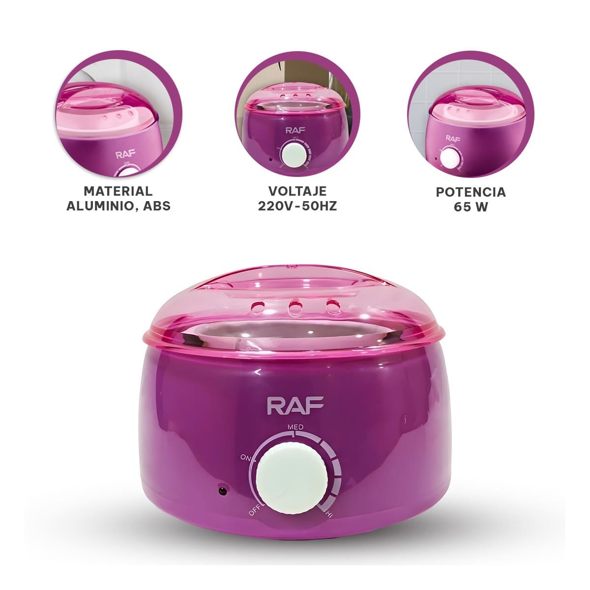 OLLA PROFESIONAL PARA CERA MORADO ELECTRICA PORTATIL - 3