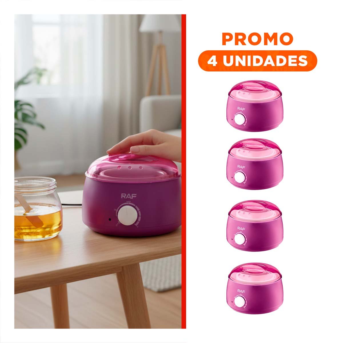 PACK4 OLLA PRACTICA PARA CERA MORADO ELECTRICA Y+REGALO STICKER - 1
