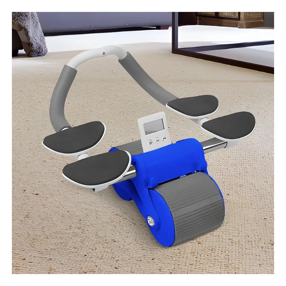 PACK6 RODILLO ABDOMINAL 2 EN 1 CON CONTADOR ANALOGICO PARA CASA AZUL - 2