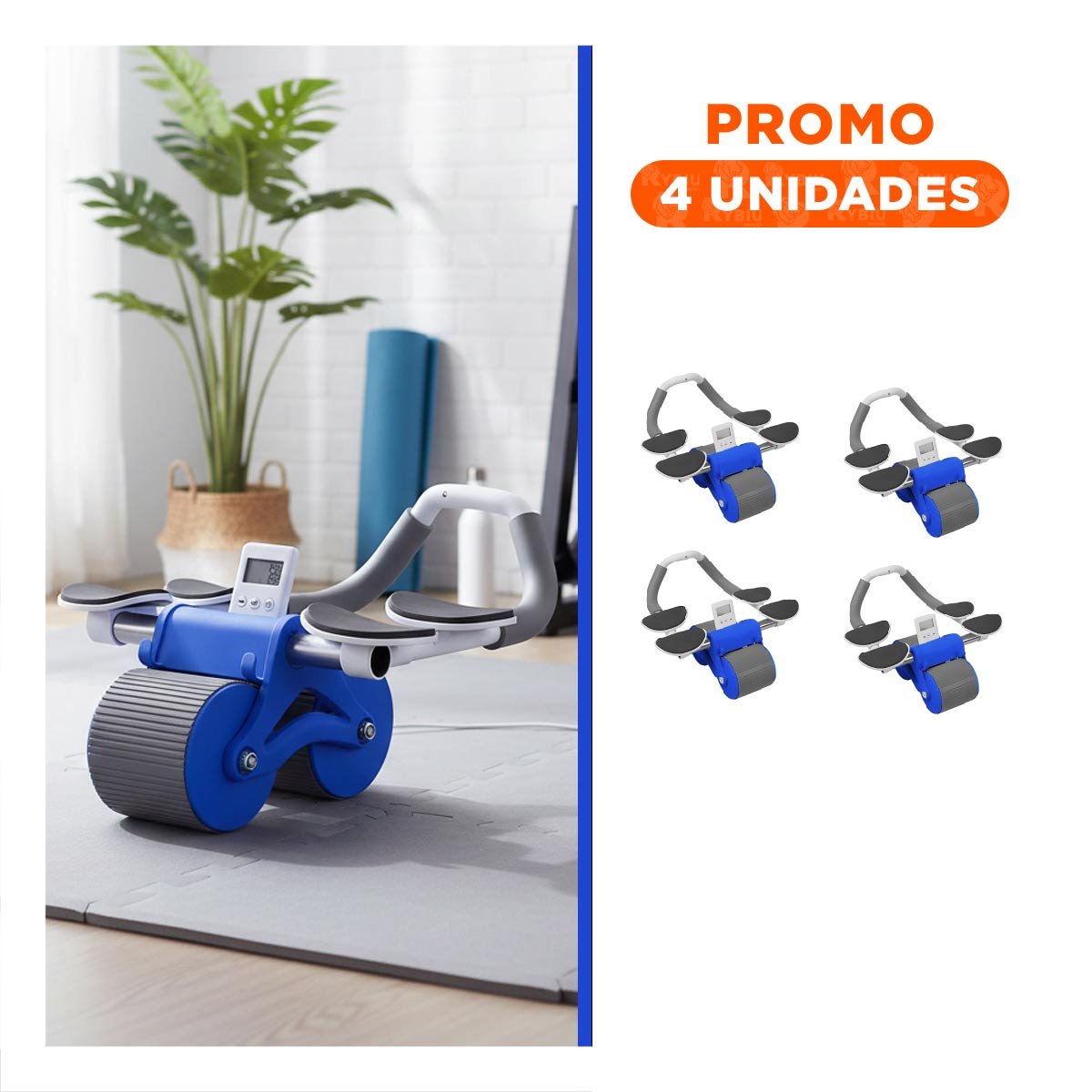 PACK4 AB WHEEL 2 EN 1 CON TABLERO ANALOGICO PARA ENTRENAMIENTO INTENSO AZUL Y+REGALO STICKER - 1