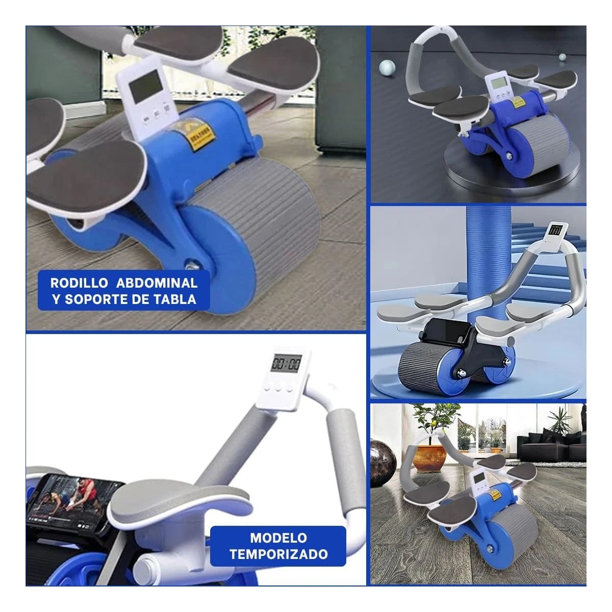 PACK4 AB WHEEL 2 EN 1 CON TABLERO ANALOGICO PARA ENTRENAMIENTO INTENSO AZUL Y+REGALO STICKER - 2