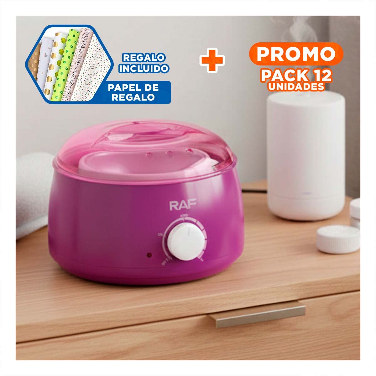 PACK12 OLLA DURADERA PARA CERA MORADO ELECTRICA Y+PAPEL REGALO - 1