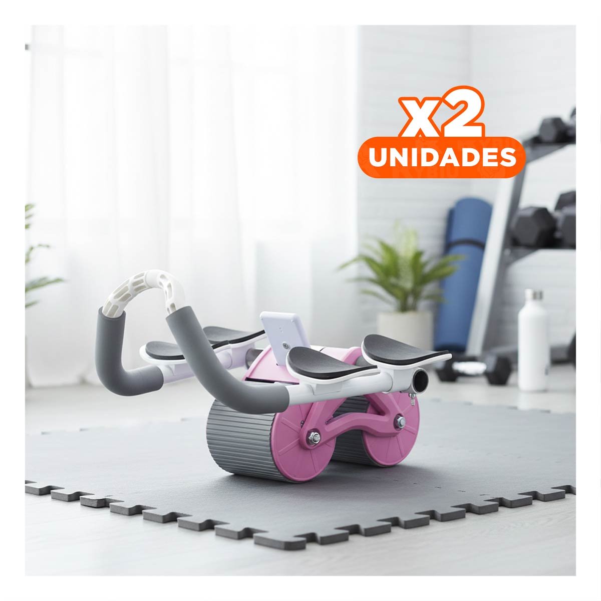 PACK2 AB WHEEL 2 EN 1 CON TABLERO ANALOGICO PARA ENTRENAMIENTO INTENSO ROSADO Y+REGALO STICKER - 1