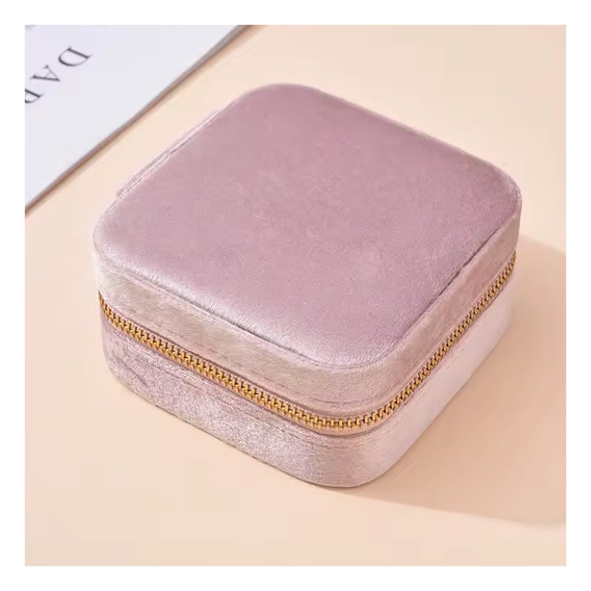 ORGANIZADOR DE VIAJE TERCIOPELO ROSADO PARA JOYAS Y+POST IT - 3