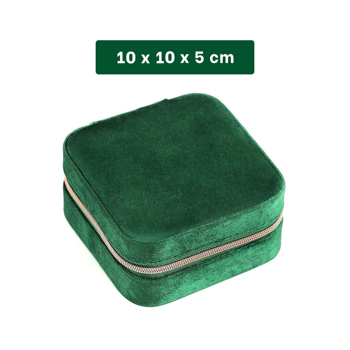 ORGANIZADOR DE VIAJE TERCIOPELO VERDE OSCURO PARA JOYAS Y+POST IT - 4