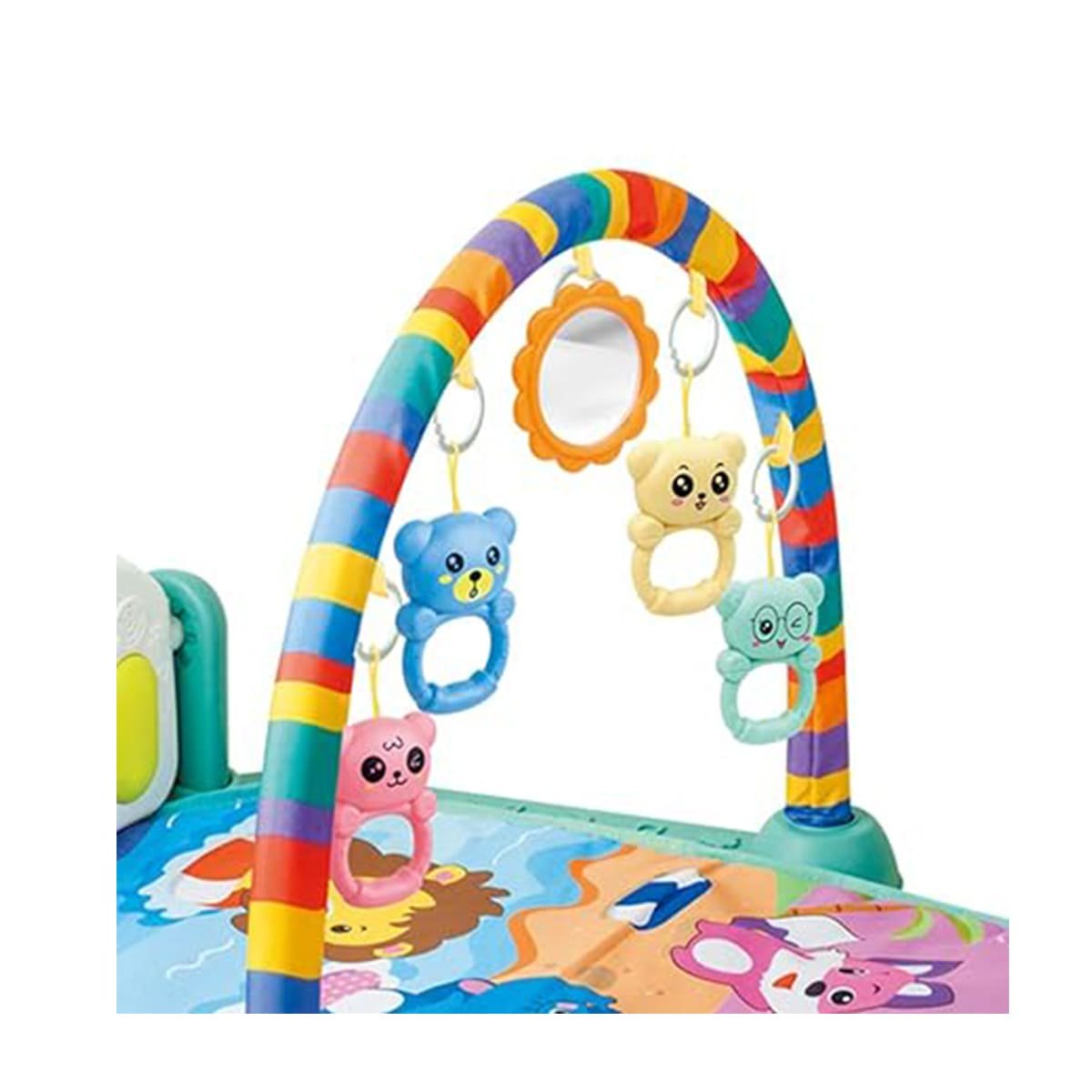 CENTRO MUSICAL VERDE AGUA CON ARCO AJUSTABLE Y PIANO DE PATADAS Y+REGALO STICKER - 3