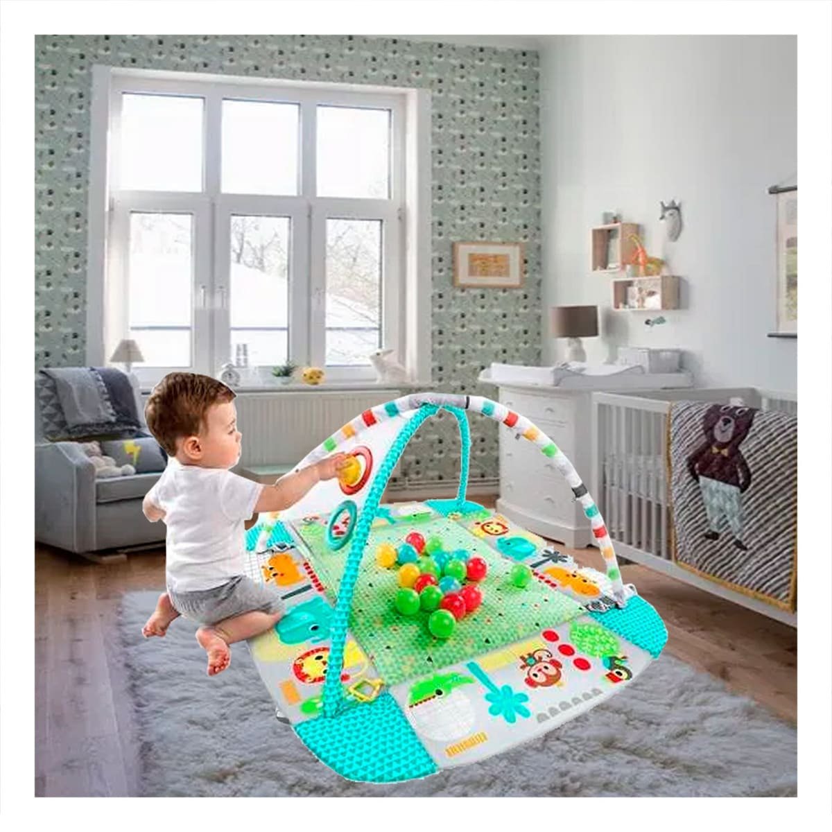 PACK2 PELOTERO DIDACTICO CON FORMA DE PISCINA AZUL 5 EN 1 EDUCATIVO NINOS Y+PAPEL REGALO - 5