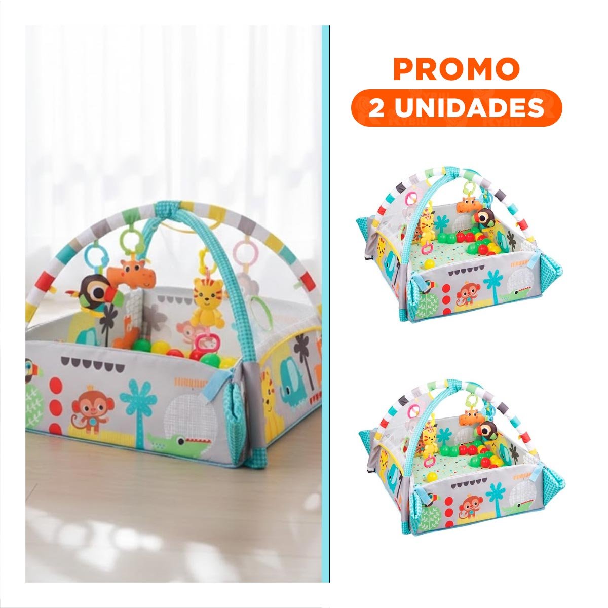 PACK2 CORRAL INFANTIL DE ACTIVIDADES AZUL 5 EN 1 MUSICAL RESISTENTE Y SEGURO - 1