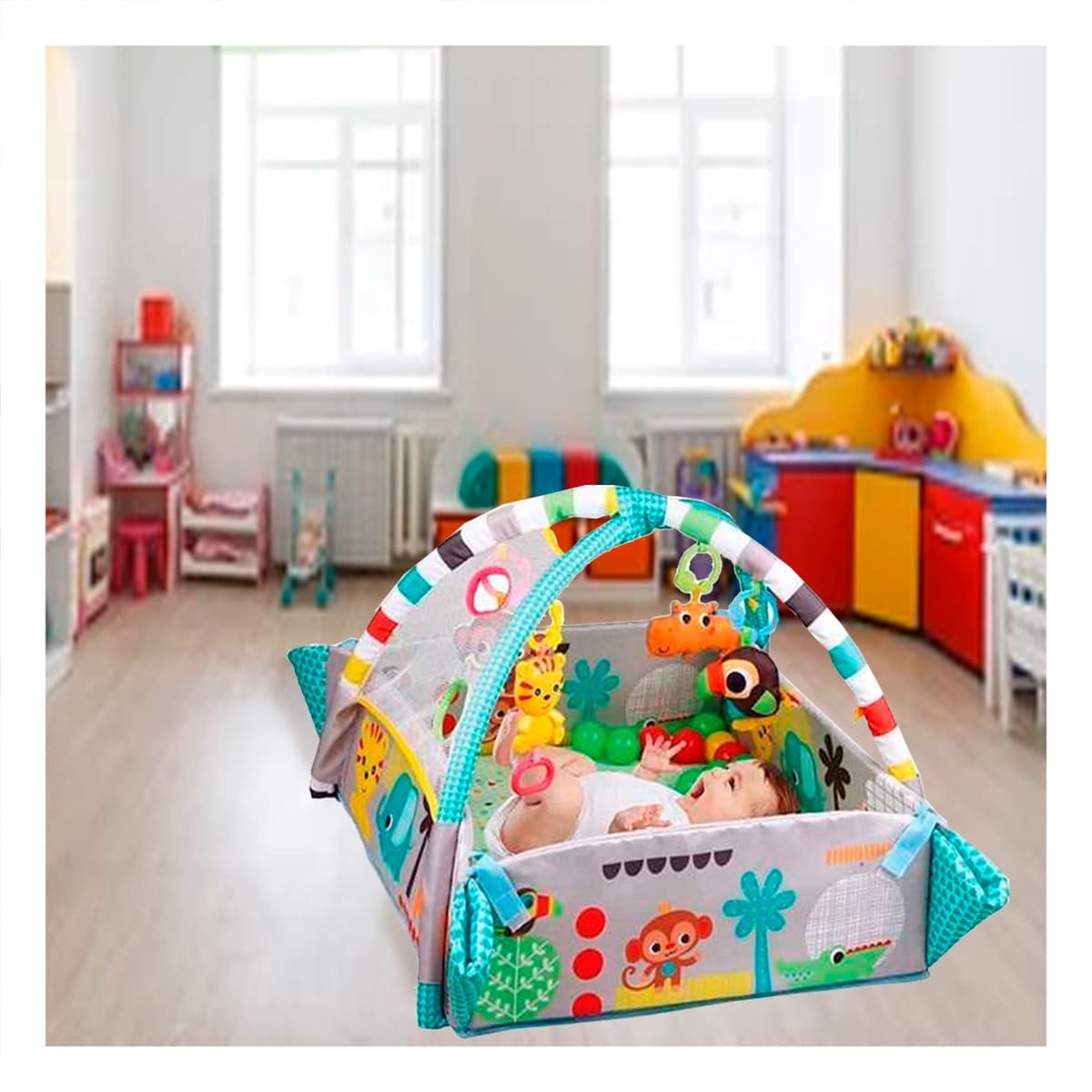 PACK2 CORRAL INFANTIL DE ACTIVIDADES AZUL 5 EN 1 MUSICAL RESISTENTE Y SEGURO - 3