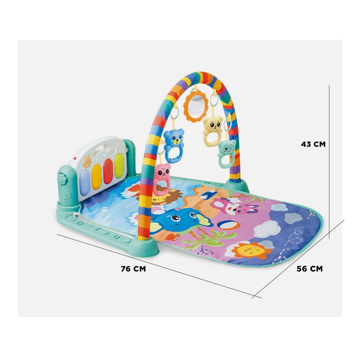 PACK4 ALFOMBRA VERDE AGUA CON PIANO Y ARCO PARA ESPACIO INFANTIL Y+REGALO STICKER - 4