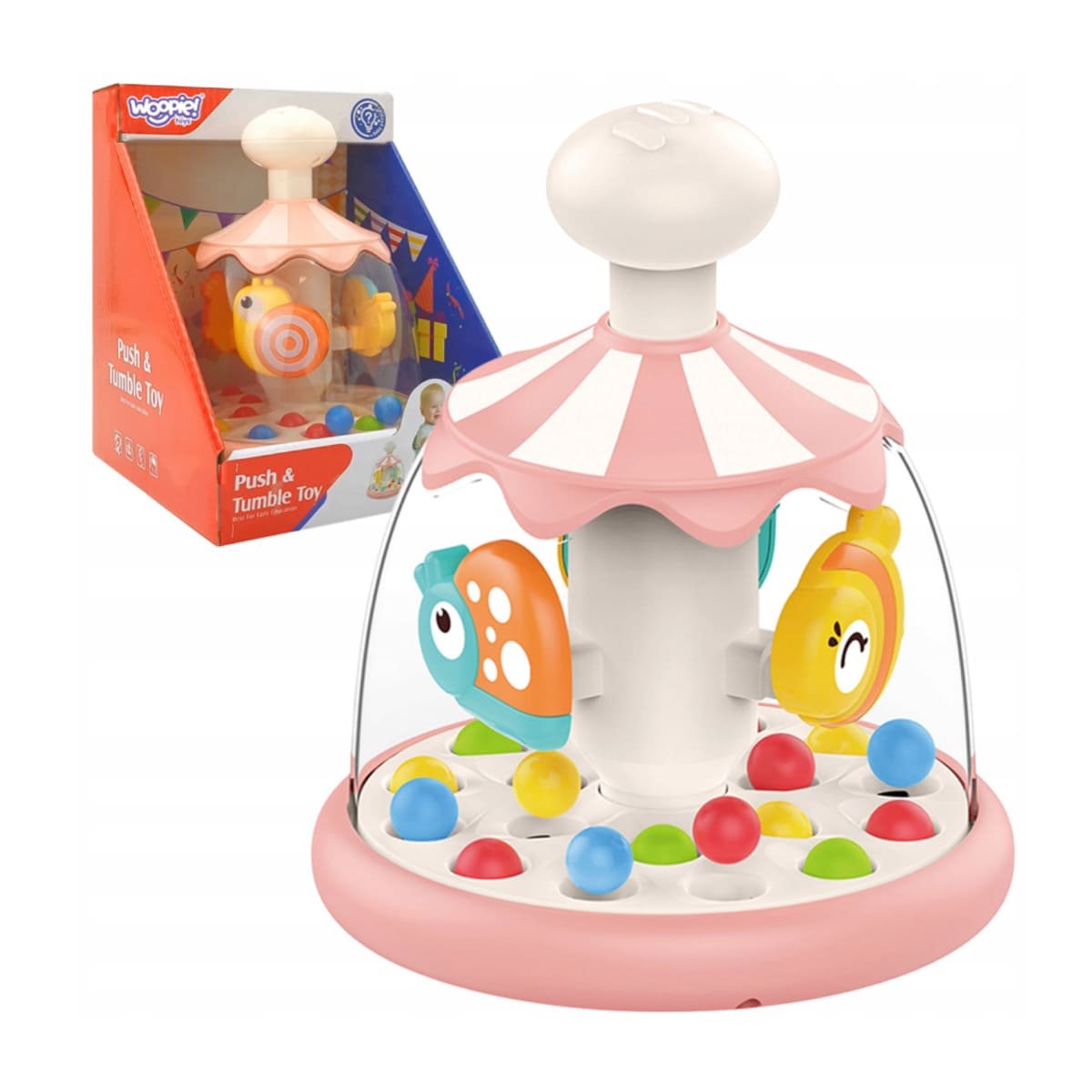 PACK4 TROMPO EDUCATIVO DE PECES ROSADO GIRATORIO PARA NINOS ETAPA INICIAL Y+PAPEL REGALO - 3