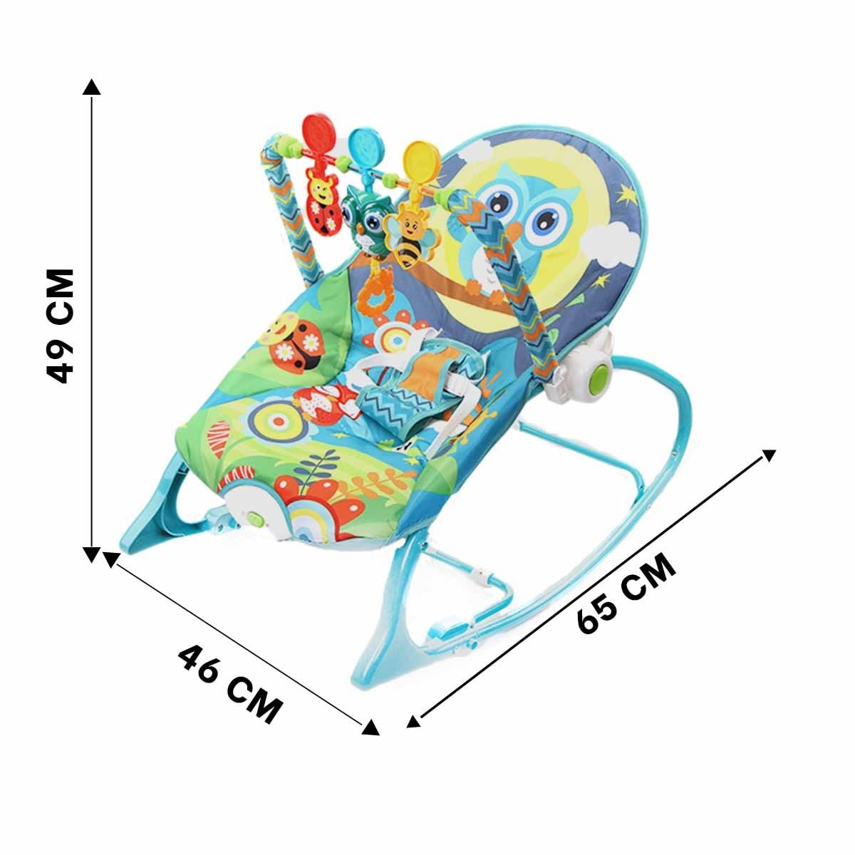 BALANCIN CON DISENO DE MECEDORA AZUL VIBRATORIA PARA NINOS DE LA FAMILIA - 4