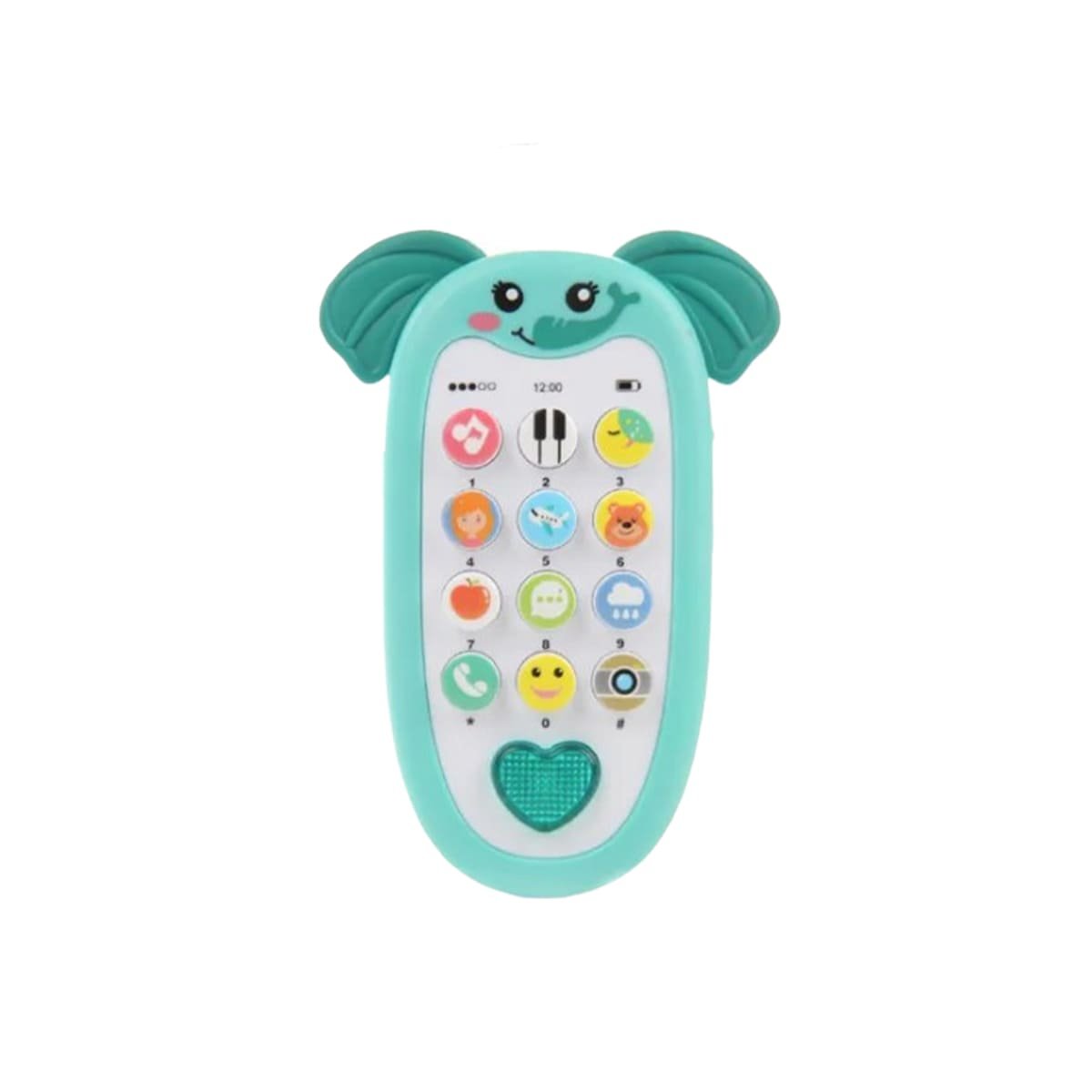 PACK6 TELEFONO DE JUGUETE ELEFANTE VERDE AGUA BILINGUE EDUCATIVO Y+REGALO STICKER - 2