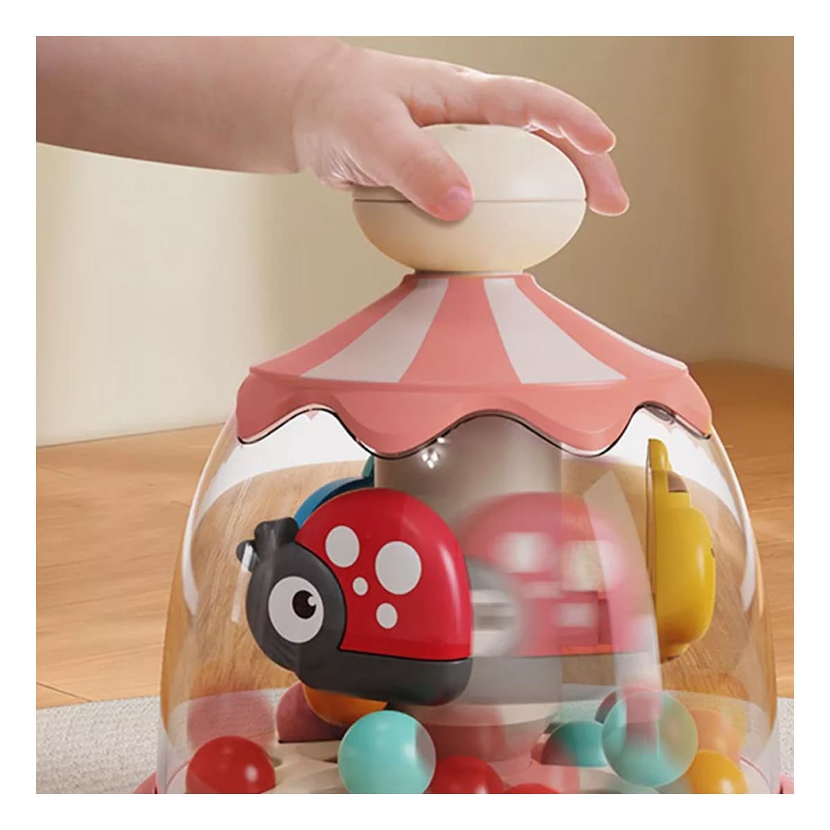 GIRADOR DE PECES ROSADO GIRATORIO PARA NINOS EN JARDIN DE LA FAMILIA - 2