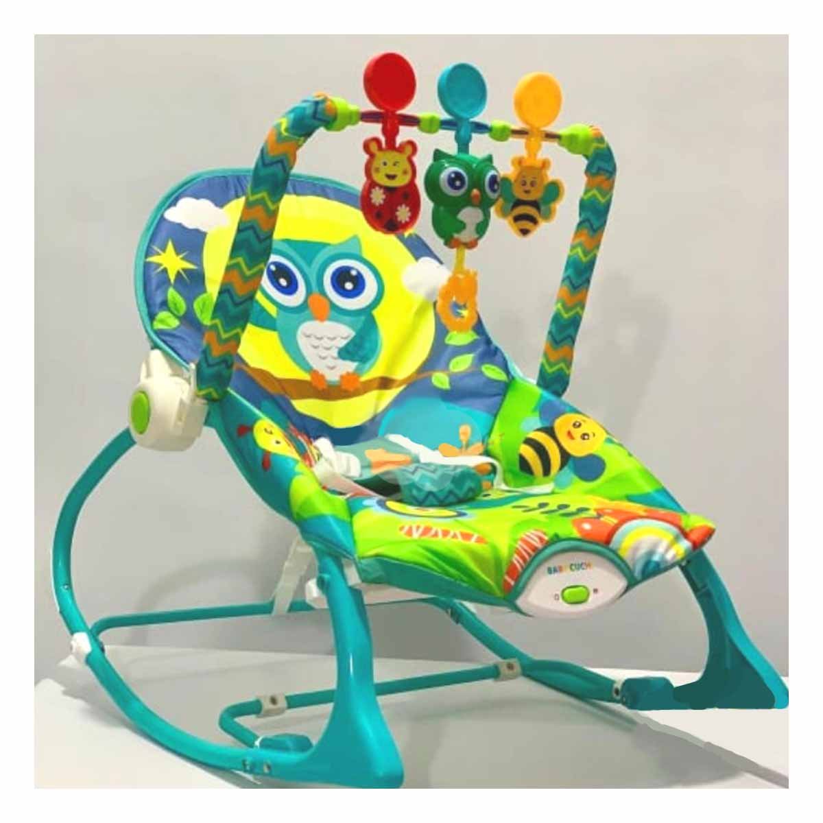 SILLA DE MECEDORA AZUL VIBRATORIA PARA NINOS PEQUENOS FAMILIA Y+LIGAS REGALO - 2