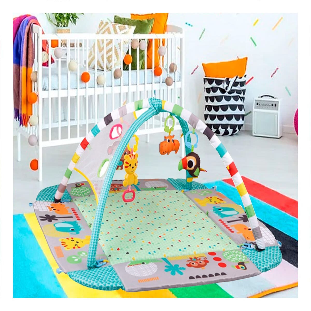 CORRAL INFANTIL CON FORMA DE PISCINA AZUL 5 EN 1 MUSICAL Y PRACTICO - 2