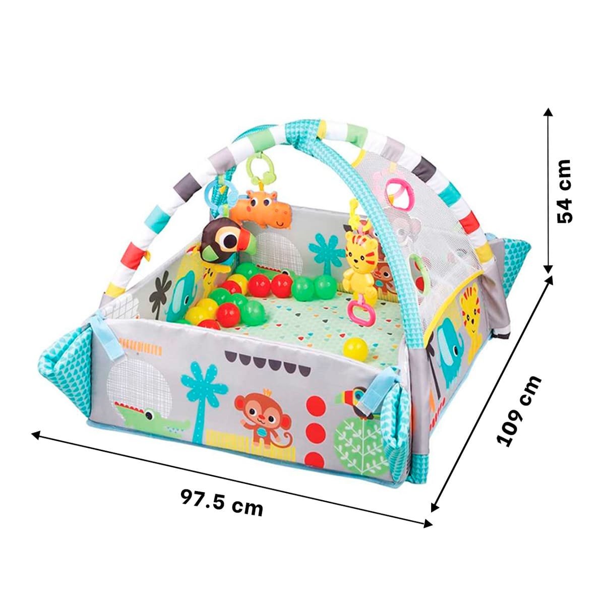 CORRAL INFANTIL CON FORMA DE PISCINA AZUL 5 EN 1 MUSICAL Y PRACTICO - 4