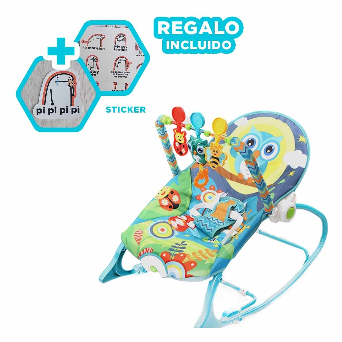 HAMACA MECEDORA DE MECEDORA AZUL PARA ESTIMULACION TEMPRANA Y UNICA Y+REGALO STICKER - 1