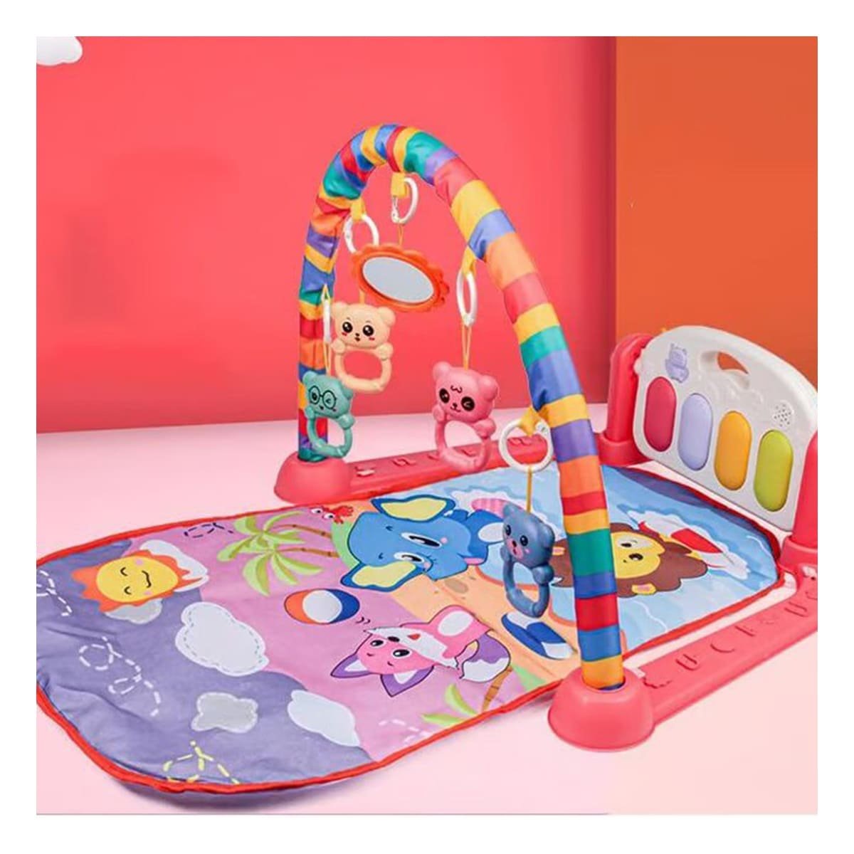 GIMNASIO DIDACTICO ROJO CON PIANO MOVIL Y ARCO INTERACTIVO Y+PAPEL REGALO - 3