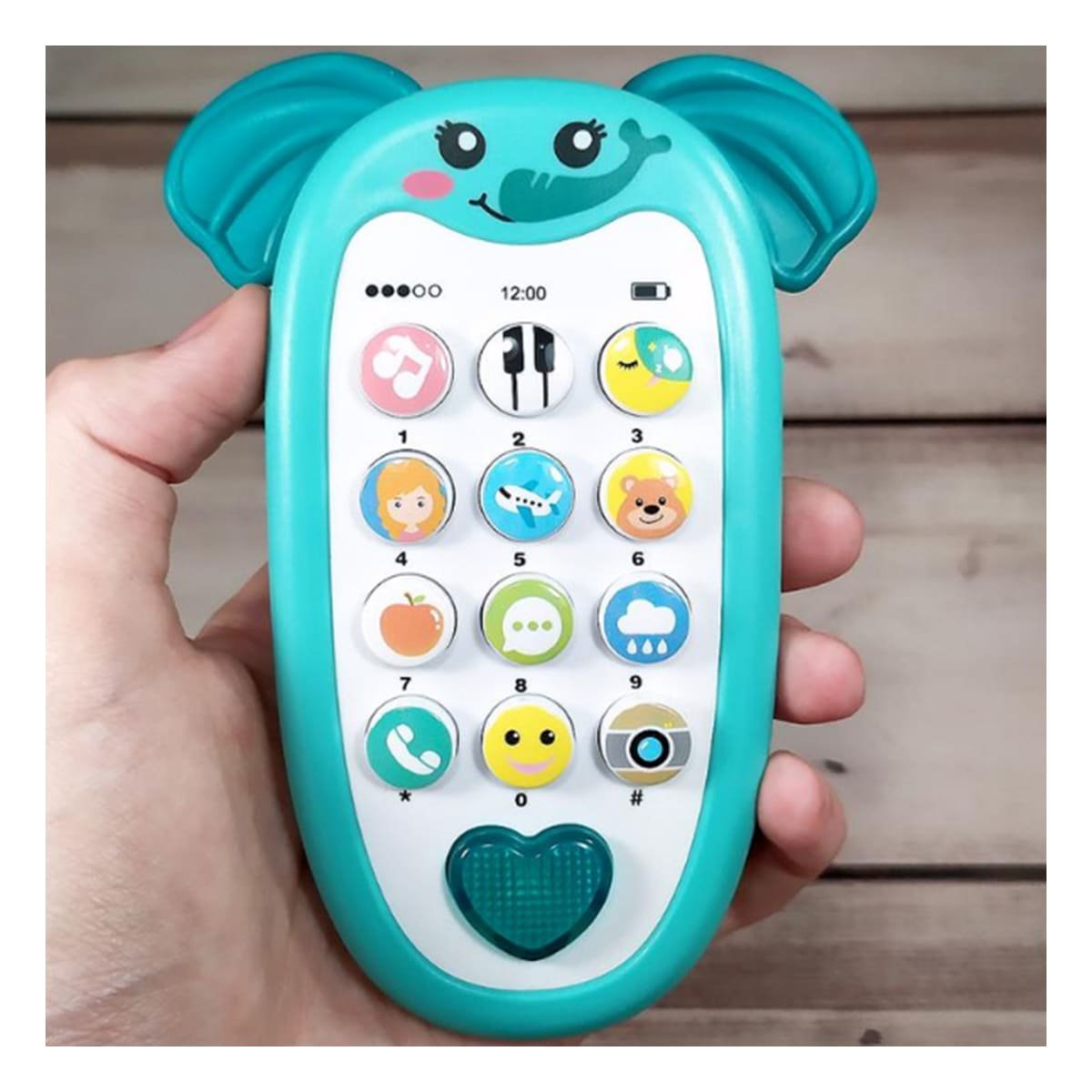 PACK6 TELEFONO INTERACTIVO ELEFANTE VERDE AGUA BILINGUE EDUCATIVO SONORO - 2