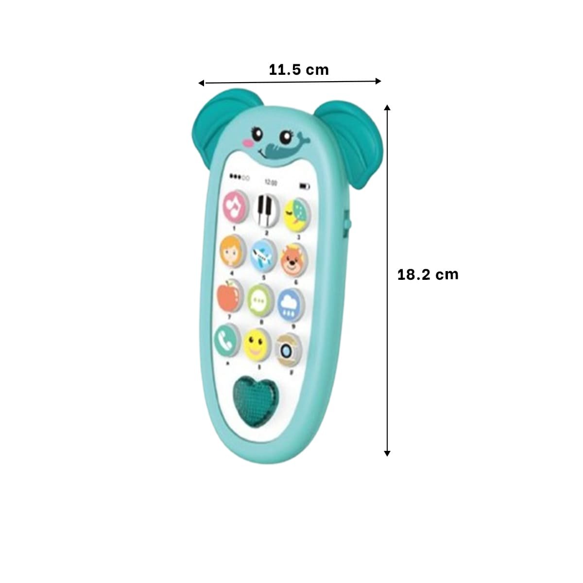 PACK6 TELEFONO INTERACTIVO ELEFANTE VERDE AGUA BILINGUE EDUCATIVO SONORO - 4