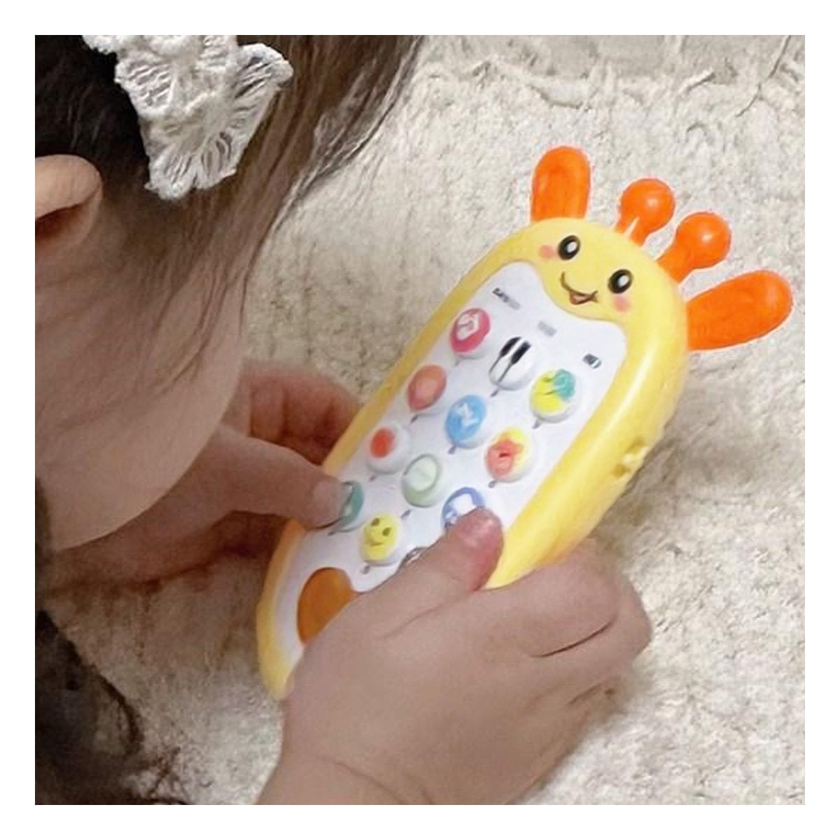 SMARTPHONE MUSICAL GIRAFA BILINGUE AMARILLO INFANTIL EDUCATIVO Y+PAPEL REGALO - 3