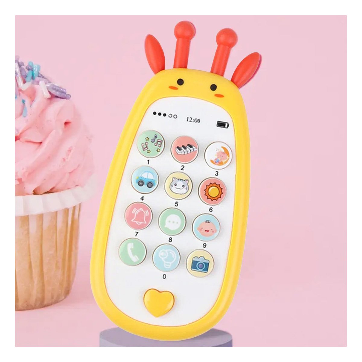 SMARTPHONE MUSICAL GIRAFA BILINGUE AMARILLO INFANTIL EDUCATIVO Y+PAPEL REGALO - 5