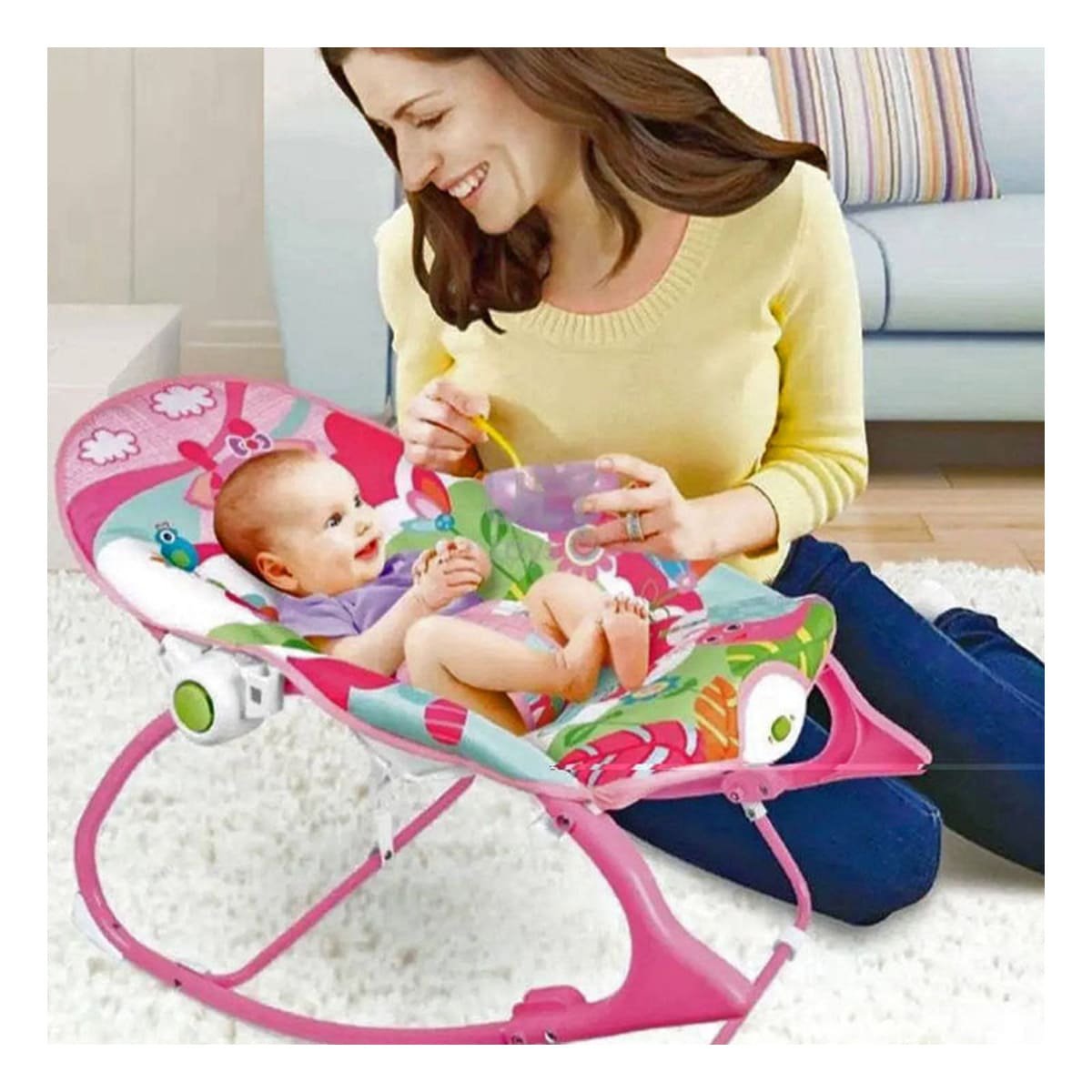 SILLA DIDACTICO DE MECEDORA ROSADO VIBRATORIA INTERACTIVO Y SONORO - 2