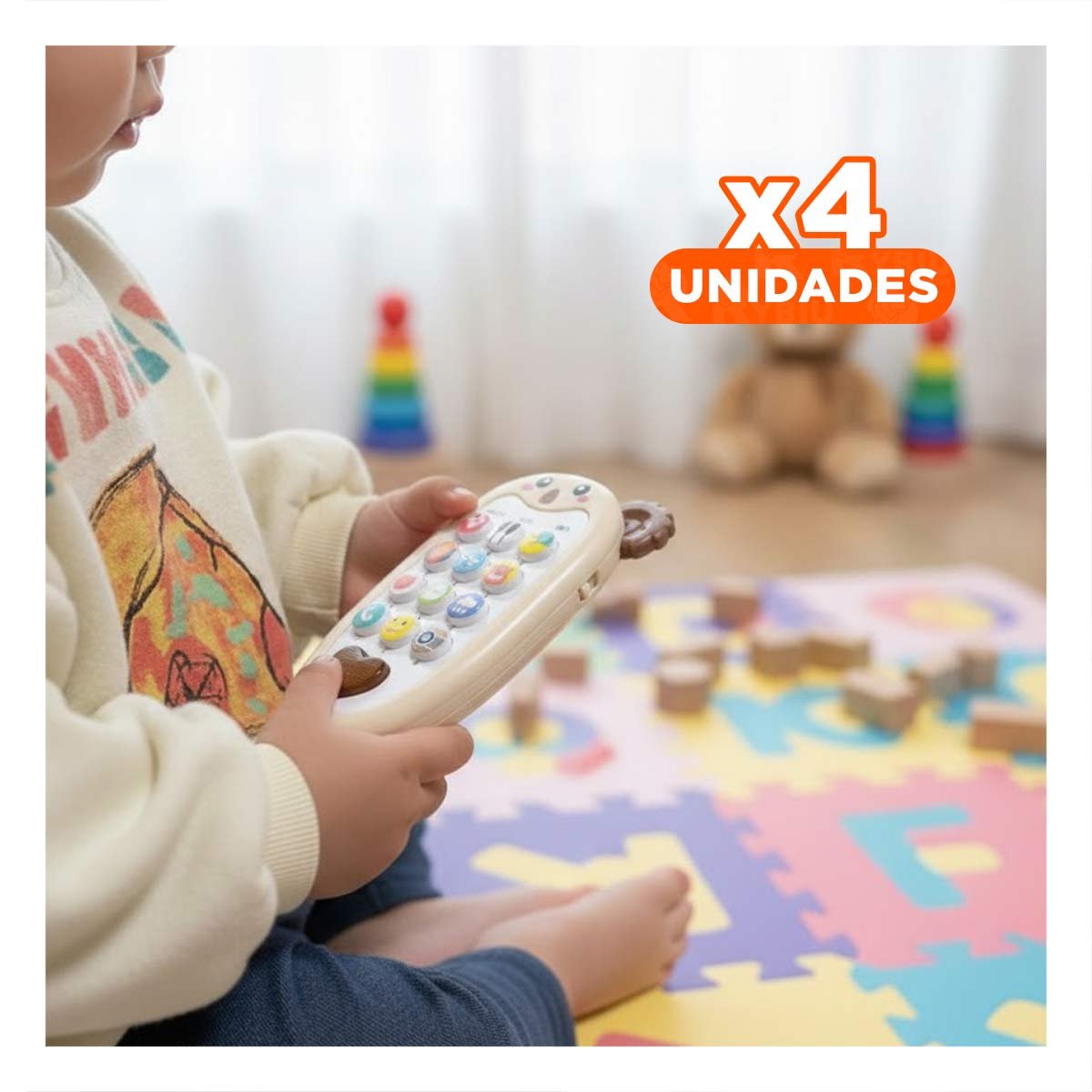 PACK4 TELEFONO INFANTIL KOALA BILINGUE MARRON MUSICAL RECREATIVO - 1
