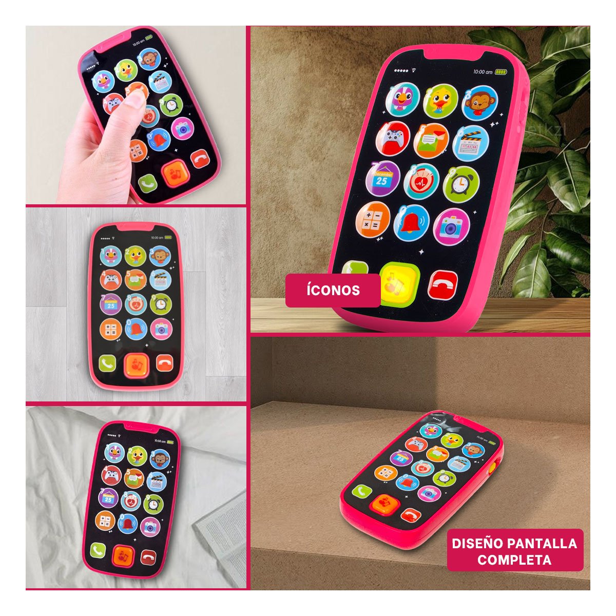 PACK2 TELEFONO MUSICAL ROJO EDUCATIVO DINAMICO PARA JUEGO ACTIVO Y+PAPEL REGALO - 3