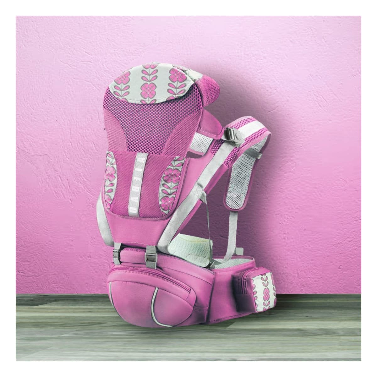PORTABEBE FUNCIONAL 3 EN 1 ROSADO COMODO CON CORREAJE REGULABLE - 2