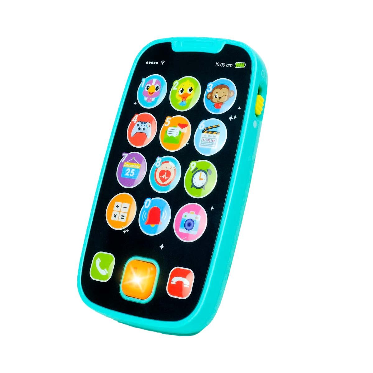 PACK12 TELEFONO INTERACTIVO CELESTE CON EFECTOS LUMINOSOS Y+REGALO STICKER - 2